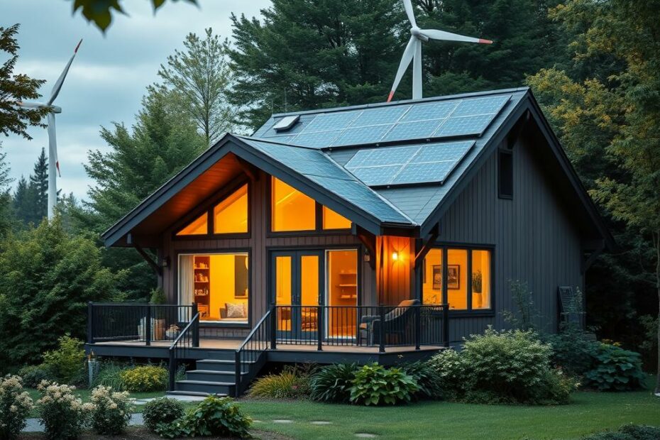 Die 12 größten Fehler beim Heizen: Haus mit hellem Licht in der Dämmerung